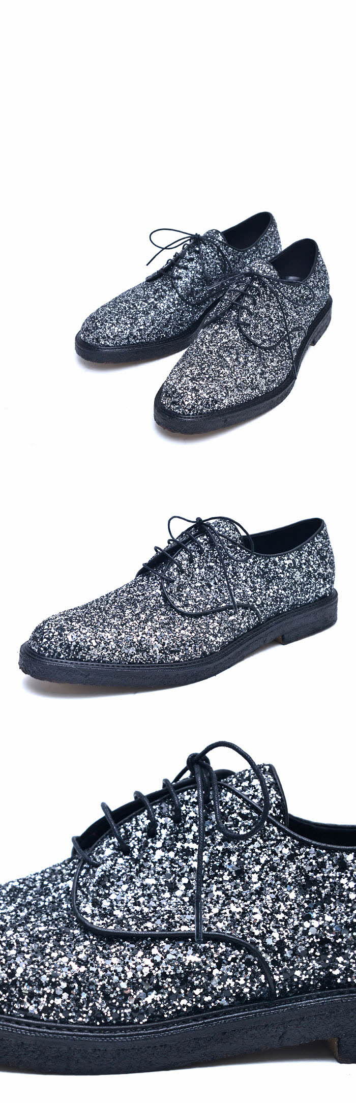 Shoes Glitter Encrusted Designer OxfordShoes 497 GUYLOOK Men's
